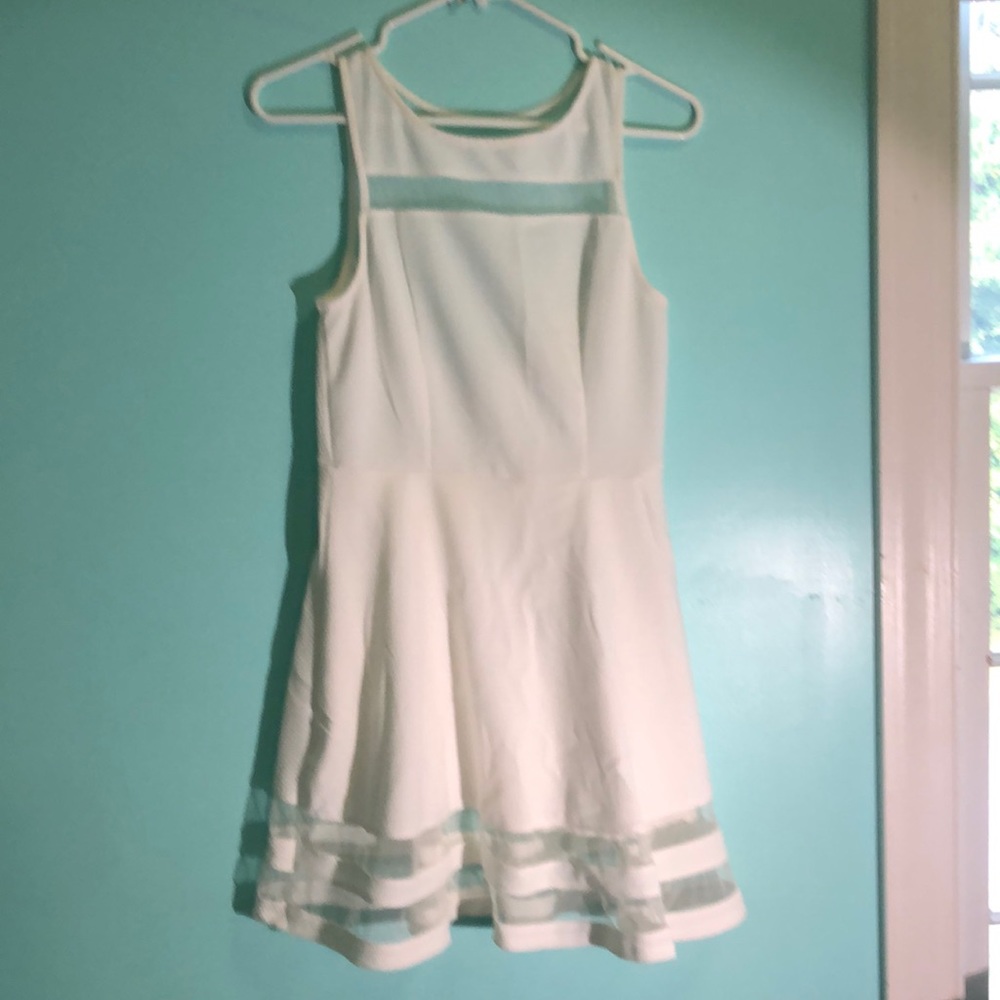 White monteau sheer dress